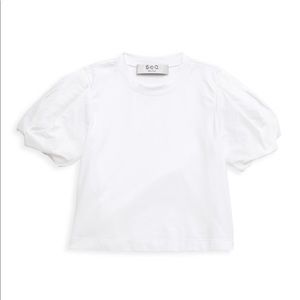 NWT Sea Girls Nadja Taffeta Puff Sleeve Tee Sz 5-7
